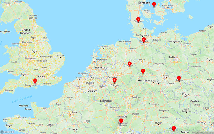 A map of flohmarkt instances